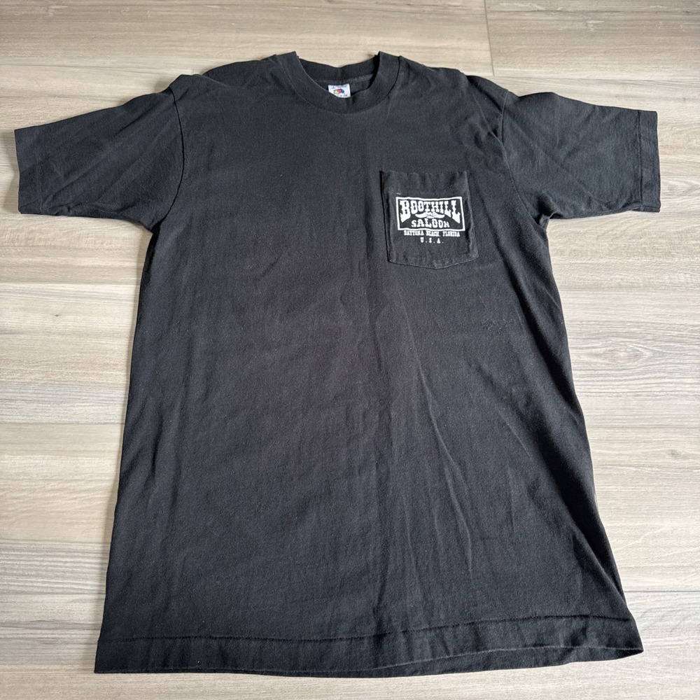 Vintage‎ 90s Boot Hill Saloon T-Shirt Mens L Bike Week 1995 Single Stitch Pocket